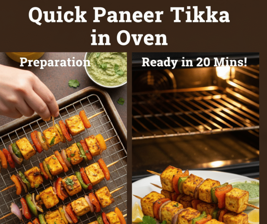 Quick Paneer Tikka in Oven