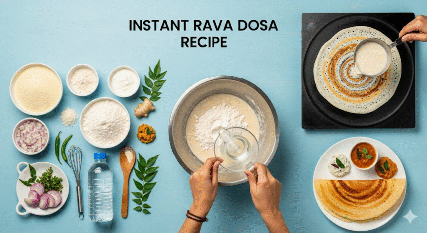 Instant Rava Dosa Recipe