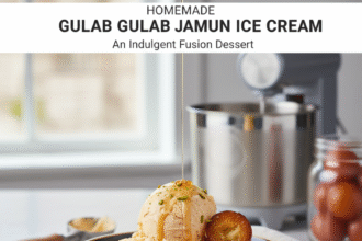 Homemade Gulab Jamun Ice Cream