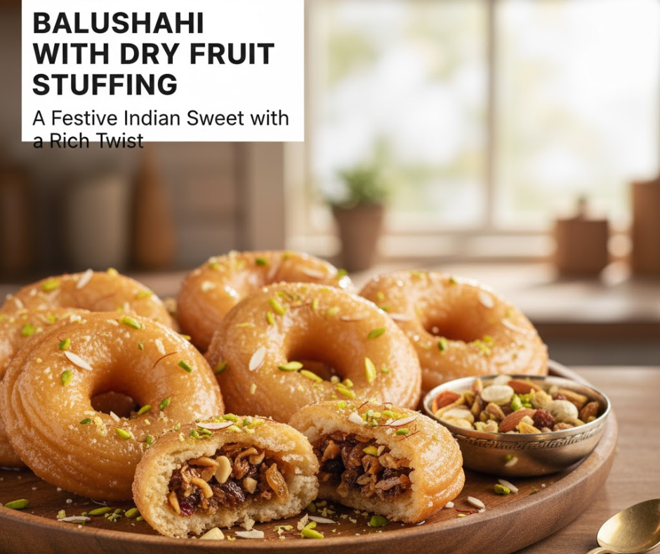 Balushahi with Dry Fruit Stuffing
