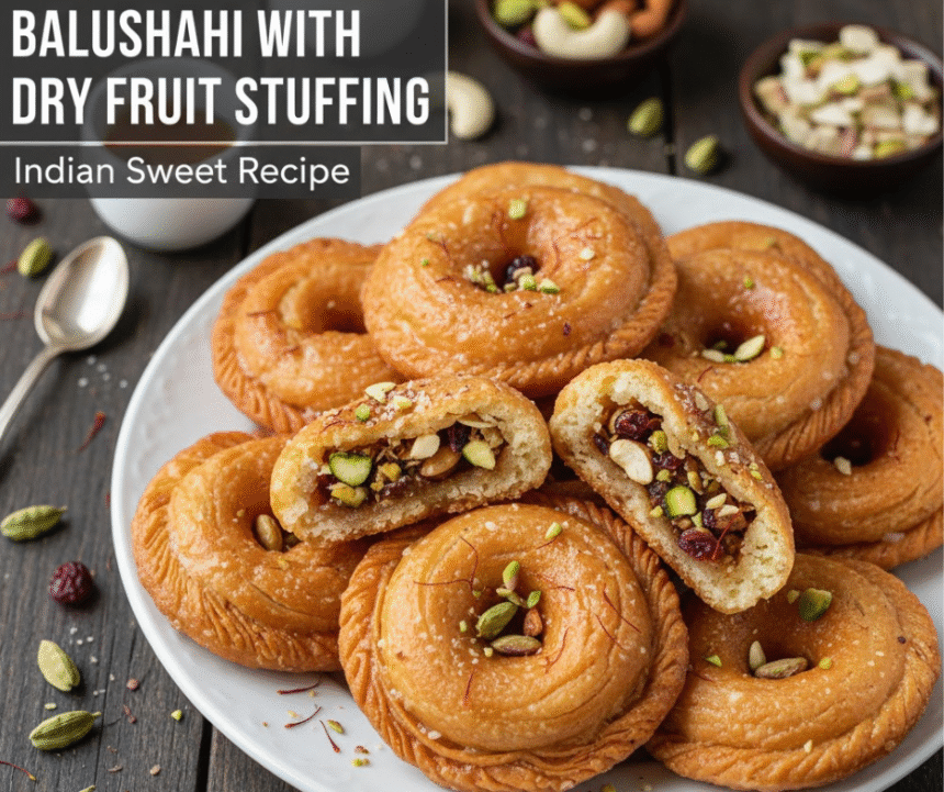 Balushahi with Dry Fruit Stuffing