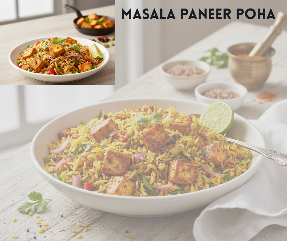 Masala Paneer Poha Recipe