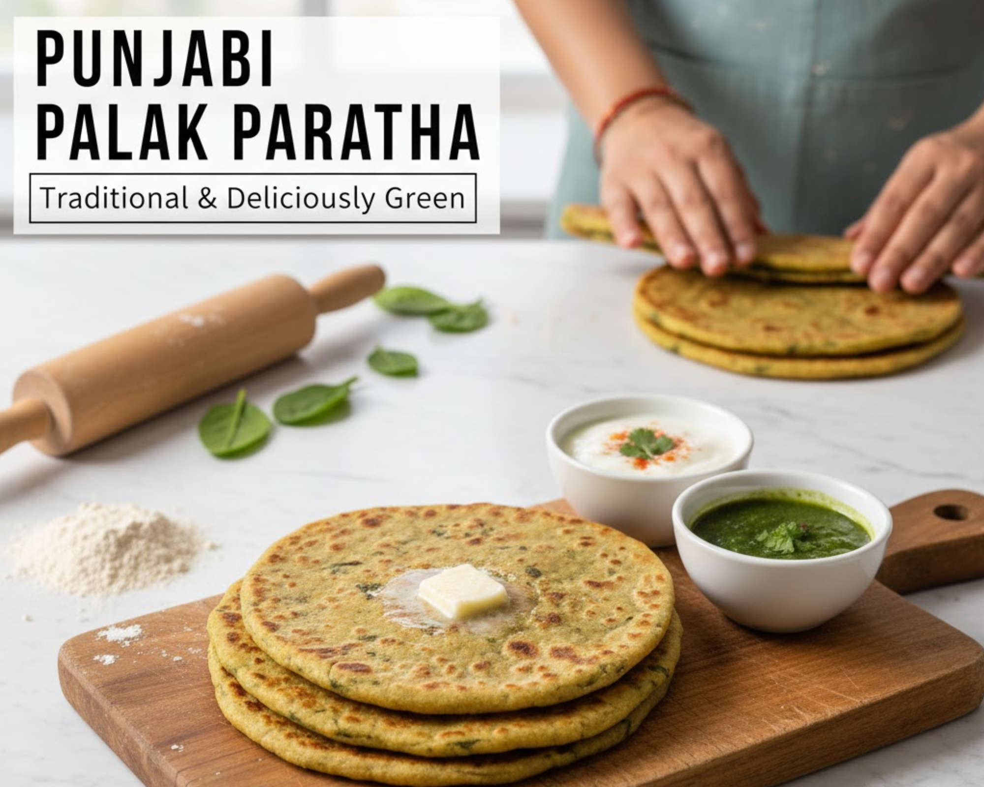 Punjabi Palak Paratha Recipe