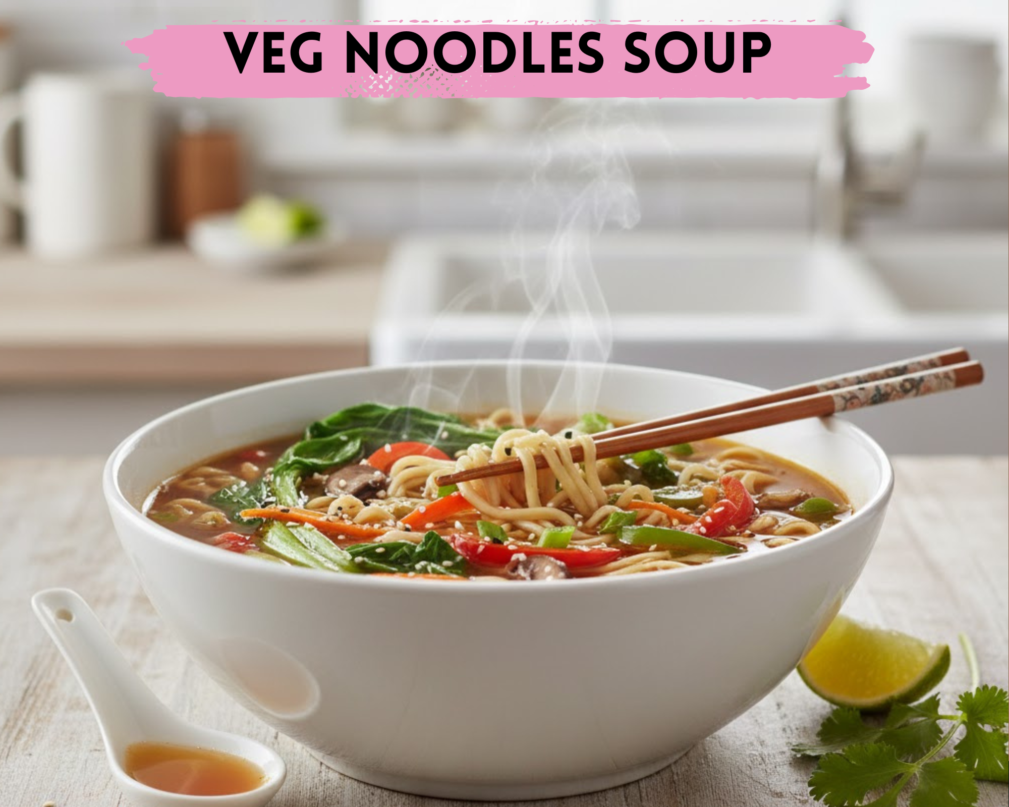 Veg Noodles Soup for Winter