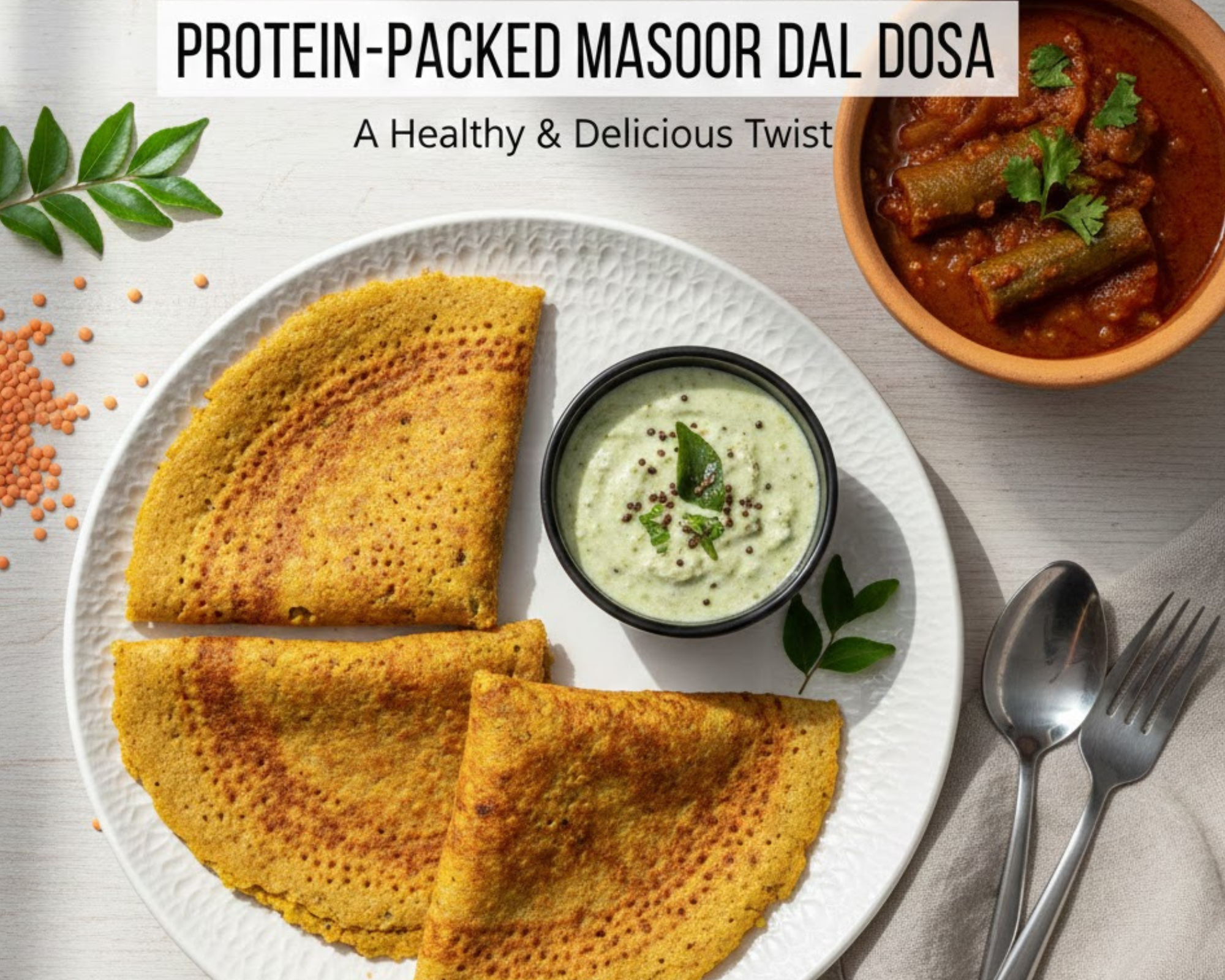 Protein-Packed Masoor Dal Dosa