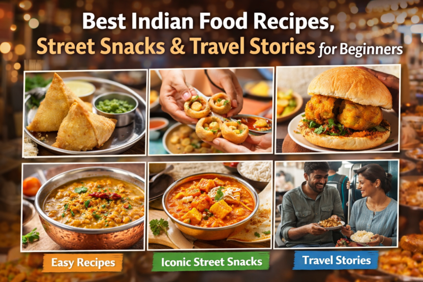 Best Indian food recipes, popular street snacks like samosa and pani puri, and beginner-friendly travel food experiences across India