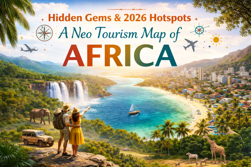 Hidden gems and 2026 tourism hotspots in Africa showcasing beaches, wildlife, cities, and future travel experiences