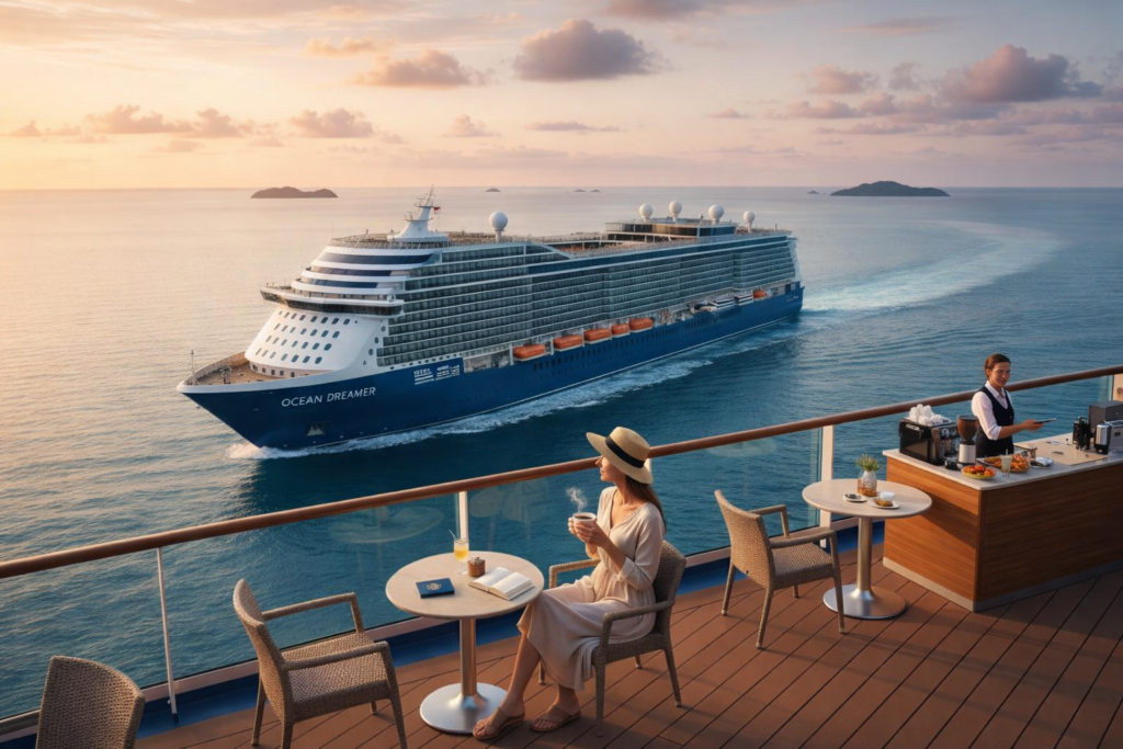 Slow travel and calm luxury trend in 2026 with peaceful cruise and relaxed lifestyle